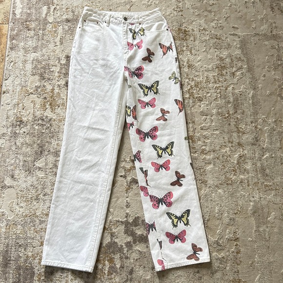 PacSun Denim - Pacsun Women's Butterfly 90's Boyfriend Straight Leg Jeans - Size 29